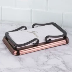 MDesign Metal Guest Disposable Paper Hand Towel Storage