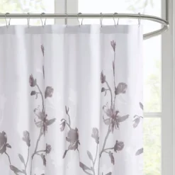 Anise Floral Printed Burnout Shower Curtain