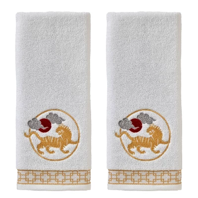 2pc Vern Yip Zodiac Hand Towel Set White - SKL Home - Image 14