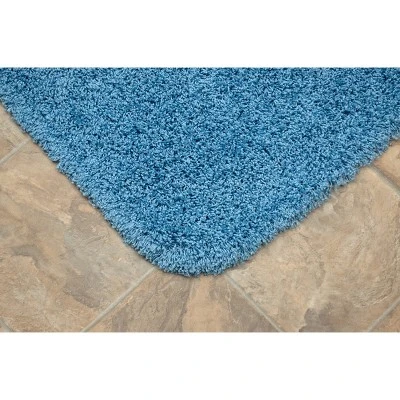 Jazz Shaggy Solid Washable Nylon Bath Rug - Garland
