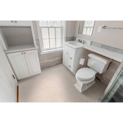 6'x9' Washable Bathroom Carpet Ivory - Garland Rug