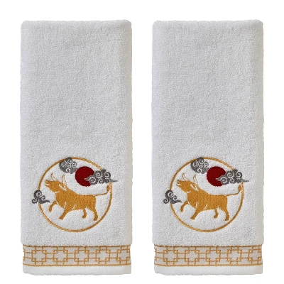 2pc Vern Yip Zodiac Hand Towel Set White - SKL Home - Image 7
