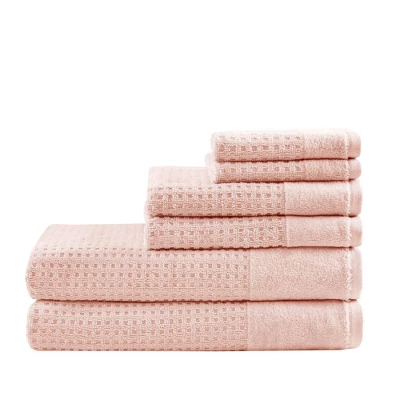 6pc Spa Waffle Jacquard Cotton Bath Towel Set - Image 8