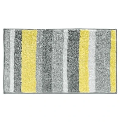 MDesign Striped Microfiber Bathroom Spa Mat Rugs/Runner, Set Of 3 - Image 5