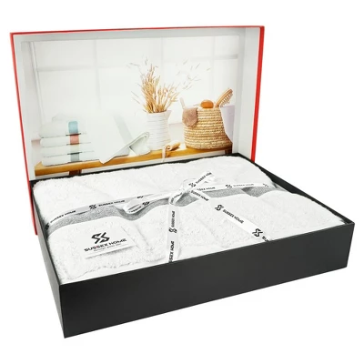 Sussexhome Hotel-Quality Bordered Ultra-Absorbent 100% Natural Cotton Bath Sheet Towel For Bathroom - 35 X 67 Inches - Image 12