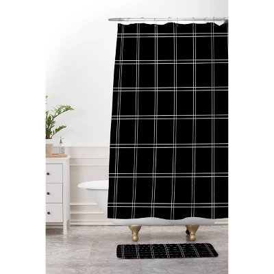 Kelly Haines Minimal Check Memory Foam Bath Mat Black - Deny Designs - Image 2
