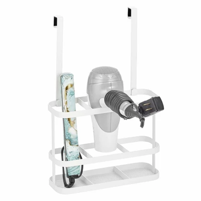 MDesign Steel Bath Over Cabinet Door Hair Tool Storage Organizer Basket - Image 7