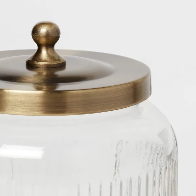 Medium Glass Bath Canister Brass - Threshold™ - Image 3