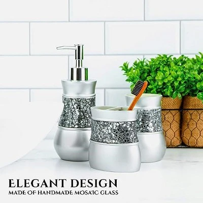 Creative Scents Silver Brushed Nickel Toothbrush Holder - Image 3
