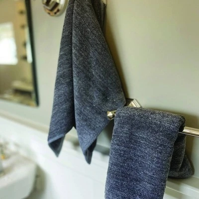 2pc Melange Viscose From Bamboo Cotton Hand Towel Set Charcoal - BedVoyage - Image 2