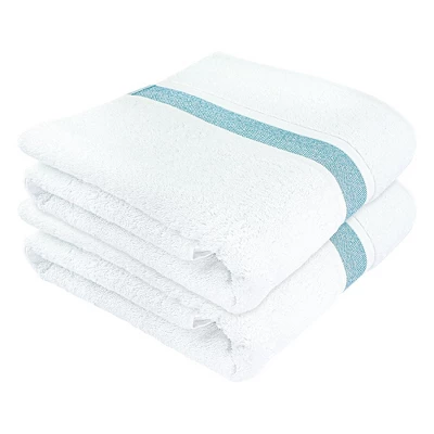Sussexhome Hotel-Quality Bordered Ultra-Absorbent 100% Natural Cotton Bath Sheet Towel For Bathroom - 35 X 67 Inches - Image 9