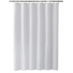 GoodGram Basics Splash Guard Waterproof White Fabric Shower Curtain Liner With Rust Proof Metal Grommets - Standard Size