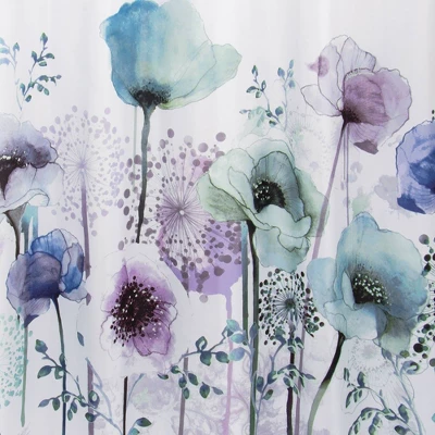 Blue Poppies Shower Curtain - Allure Home Creations - Image 2