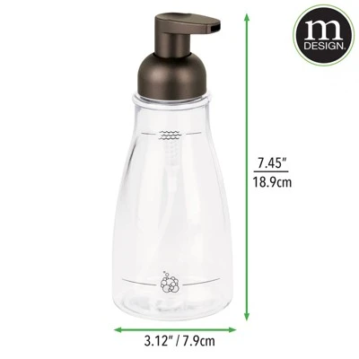MDesign Round Refillable Foaming Hand Soap Dispenser Pump, 2 Pack - Image 3