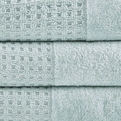 6pc Spa Waffle Jacquard Cotton Bath Towel Set - Image 4