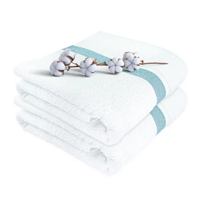 Sussexhome Hotel-Quality Bordered Ultra-Absorbent 100% Natural Cotton Bath Sheet Towel For Bathroom - 35 X 67 Inches