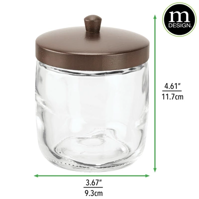 MDesign Glass Vanity Storage Organizer Canister Jar, 2 Pack - Image 4