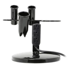 Saloniture Tabletop Blow Dryer, Hair Iron Holder And Appliance Stand With 3 Outlets, Black