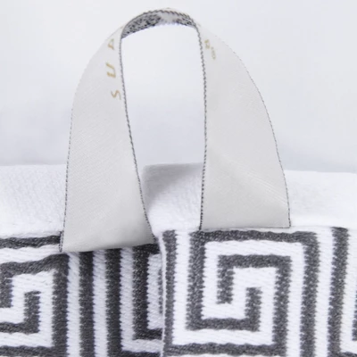 100% Cotton Medium Weight Floral Border Infinity Trim 4 Piece Bath Towel Set By Blue Nile Mills - Image 3