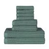 Ribbed Cotton Absorbent Heavyweight Towel Set By Blue Nile Mills