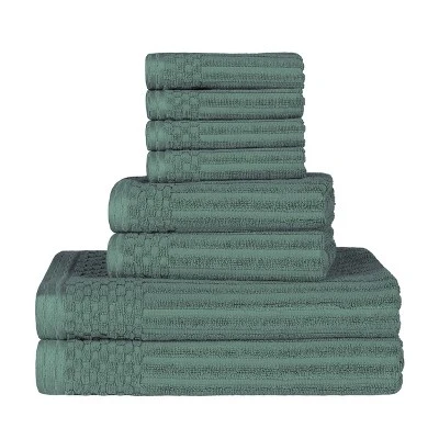 Ribbed Cotton Absorbent Heavyweight Towel Set By Blue Nile Mills