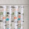 Fish Shower Curtain Green/White