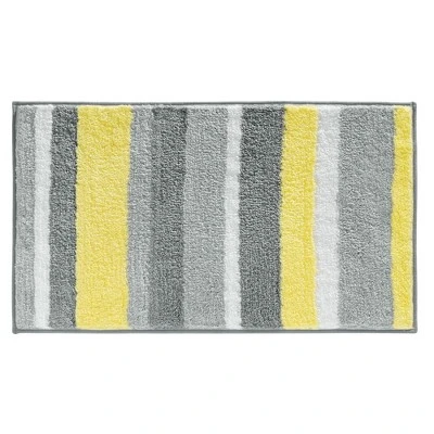 MDesign Striped Microfiber Bathroom Spa Mat Rugs/Runner, Set Of 3 - Image 4