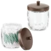MDesign Glass Vanity Storage Organizer Canister Jar, 2 Pack