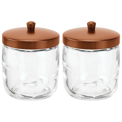 MDesign Glass Vanity Storage Organizer Canister Jar, 2 Pack - Image 10