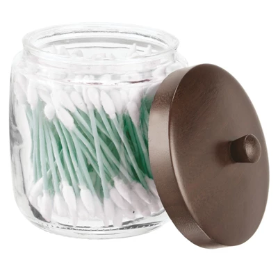 MDesign Glass Vanity Storage Organizer Canister Jar, 2 Pack - Image 7