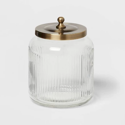 Medium Glass Bath Canister Brass - Threshold™ - Image 2