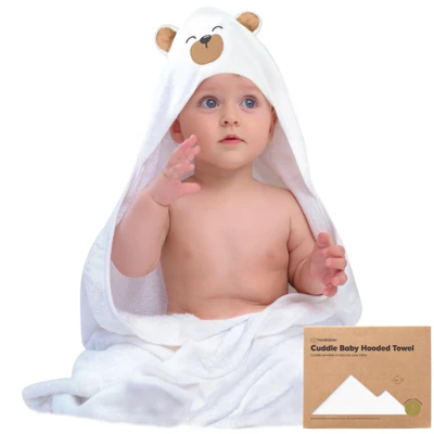 Cuddle Baby Hooded Towel, Organic Baby Bath Towel, Hooded Baby Towels, Baby Beach Towel For Newborn, Kids - Image 11