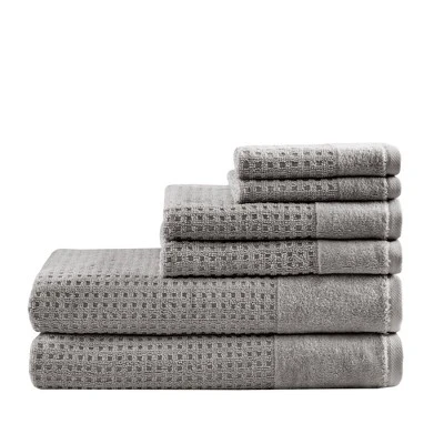 6pc Spa Waffle Jacquard Cotton Bath Towel Set - Image 9