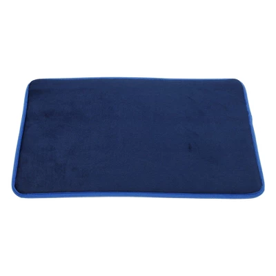 Unique Bargains Solid Color Pattern Bathroom Rugs Polyester Bath Mat Machine Washable Navy Blue 90x60cm - Image 4