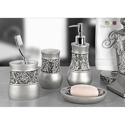 Creative Scents Silver Brushed Nickel Toothbrush Holder - Image 5